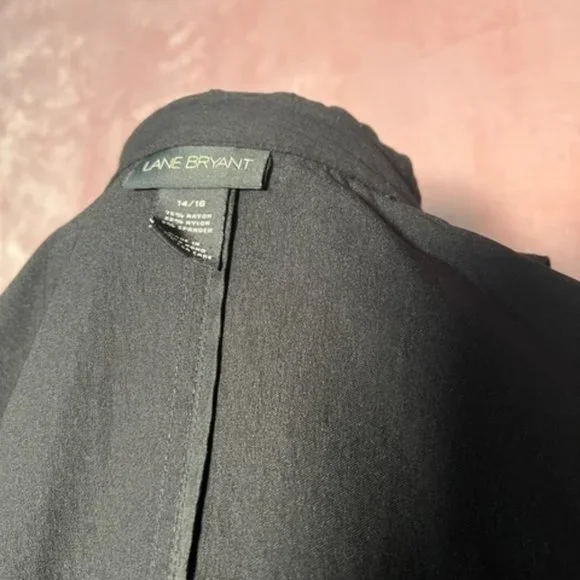 Lane Bryant Womens Black Light Weight Button Down Long Trench Coat Size 14/16 - Picture 7 of 7